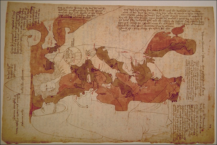 Opicinus de Canistris Weltkarte
1296 - 1300
