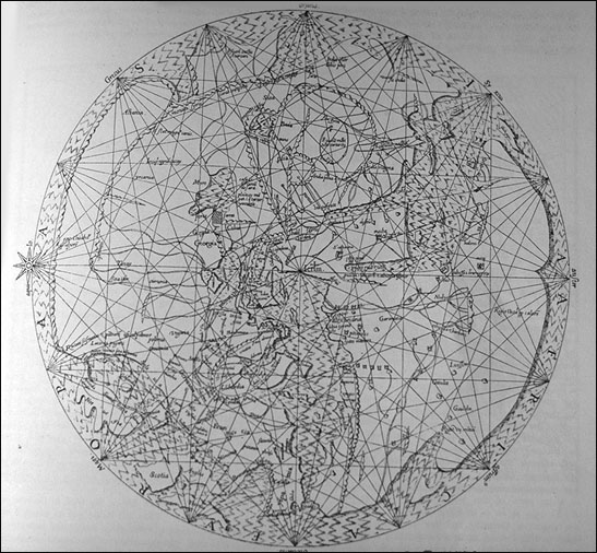 Pietro Vesconte mappamundi
ca. 1320
35 cm Durchmesser
(Ausrichtung Osten -> Oben)